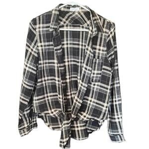 Mittoshop | Women's Black & Cream Long Sleeve Blouse | Size Small | NWOT | 0564